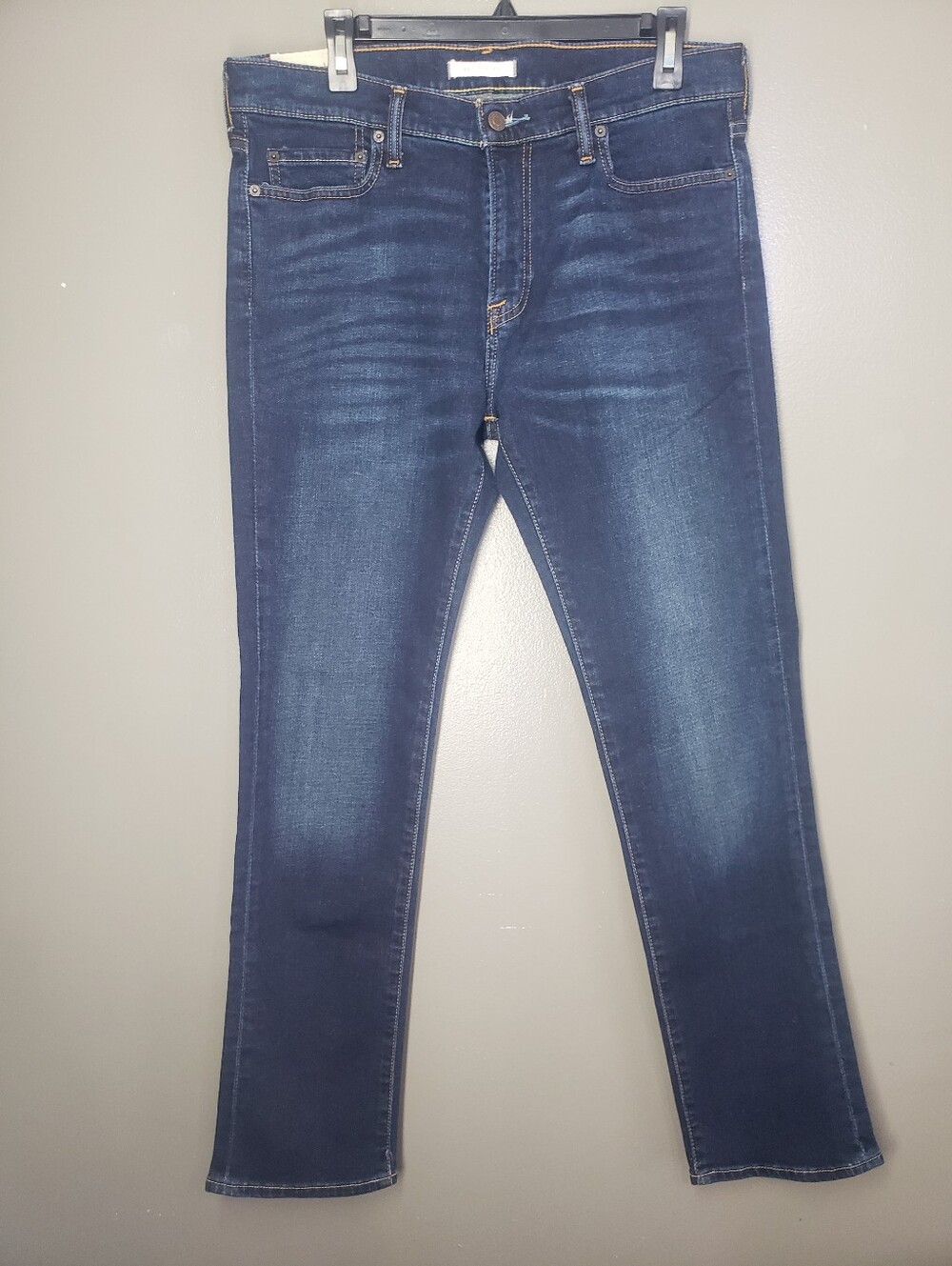 Abercrombie & Fitch Mens Slim Straight Jeans Dark Wash Size 33x32 Stretch